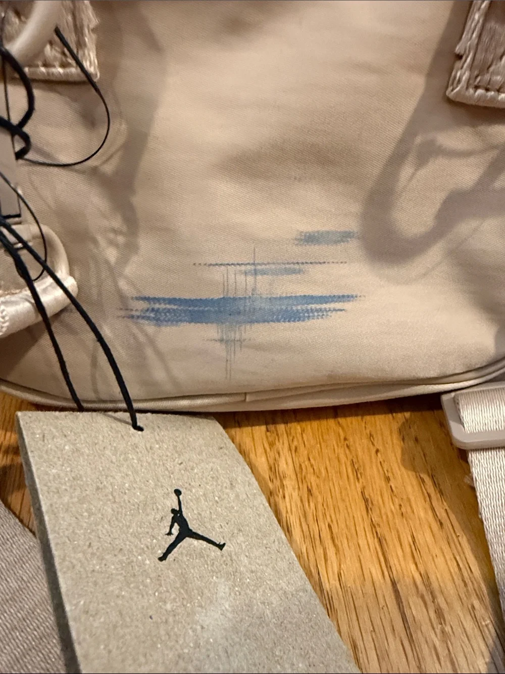 New with Flaw Jordan Beige Crossbody Sling Bag with Jumpman Logo w flaw